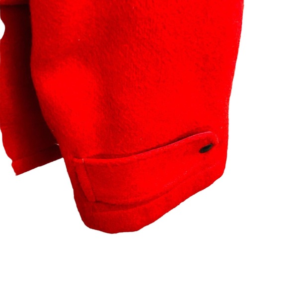 Vintage Mens 50 Duxbak Red Heavy Wool Coat Button Front 1950s Utica Sportswear - Picture 5 of 12